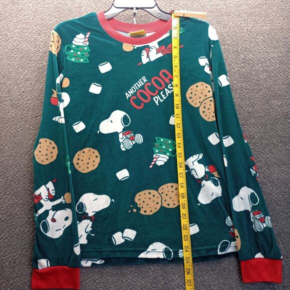 Peanuts Snoopy Christmas Pajamas Set Women’s Fleece Long Sleeve Cocoa Cookies - Picture 2 of 7
